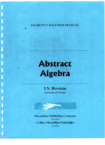 Student's Solutions Manual to Abstract Algebra