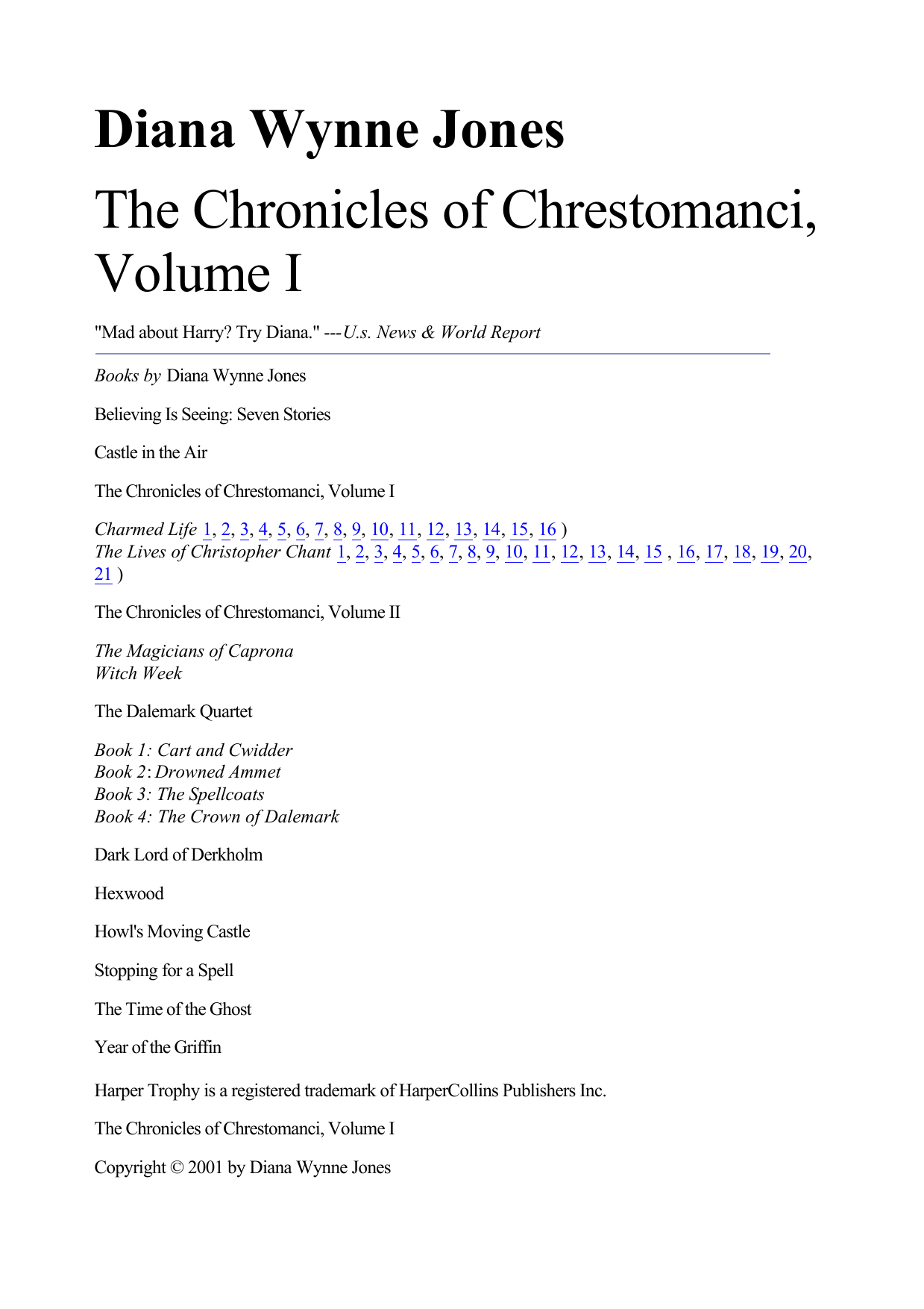 The Chronicles of Chrestomanci, Volume 1