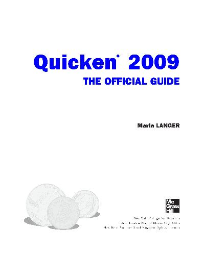 Quicken 2009 the Official Guide