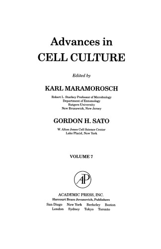 Advances in Cell Culture, Volume 7