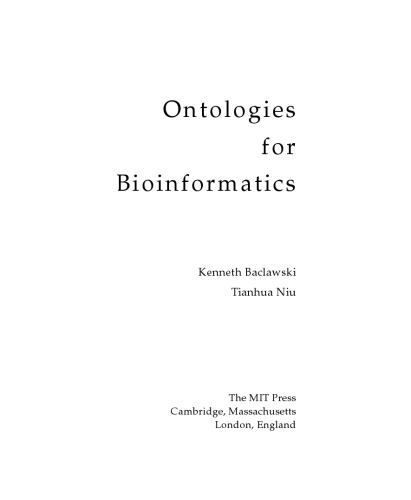 Ontologies for Bioinformatics