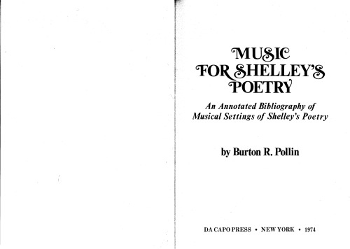 Music For Shelley's Poetry