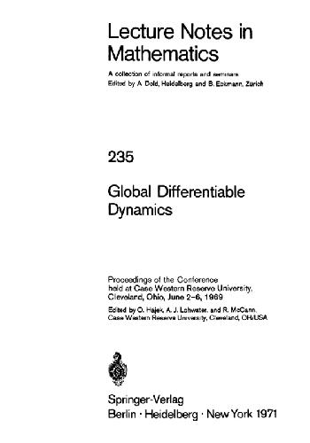 Global differentiable dynamics Proceedings of the Conference held as Case Western Reserve Univ., Cleveland, Ohio, June 2 - 6, 1969.