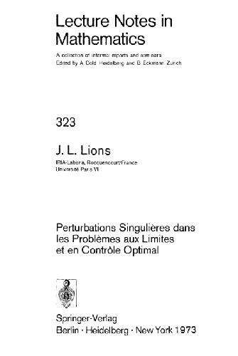 Perturbations singulières dans les problèmes aux limites et en contrôle optimal