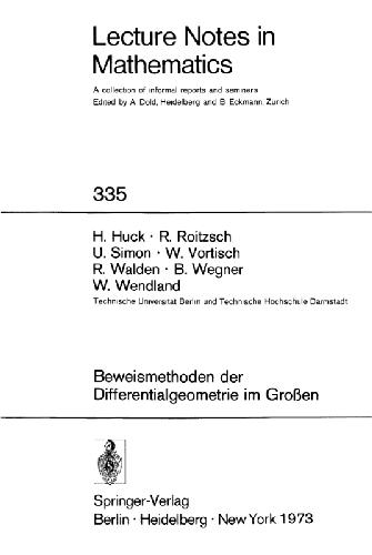 Beweismethoden der Differentialgeometrie im Grossen