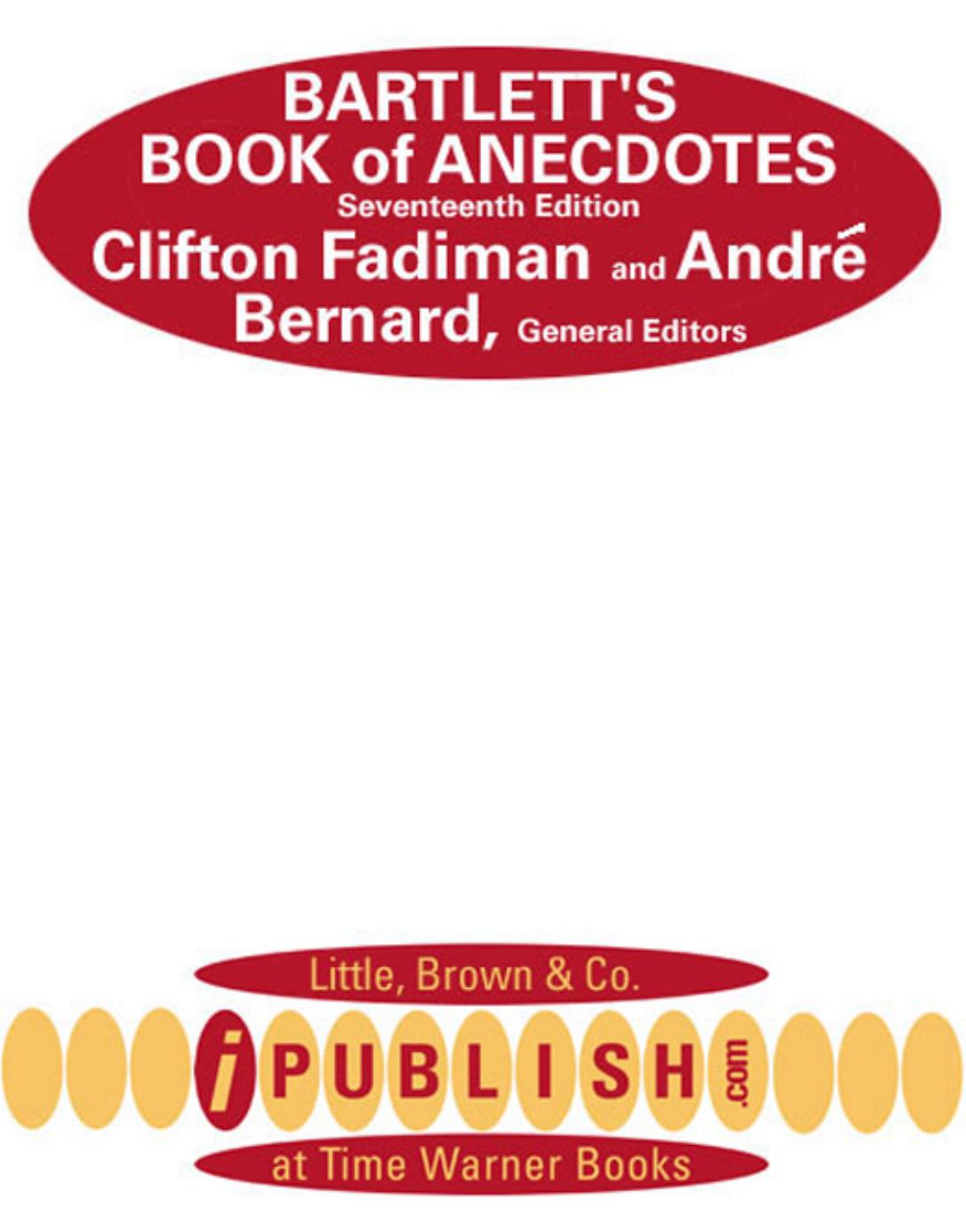 Bartlett's Book of Anecdotes