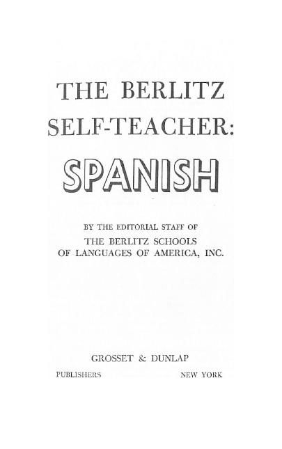 Berlitz Self Teacher Spanish