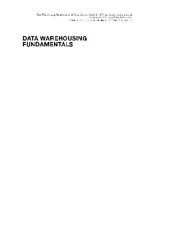 Data warehousing fundamentals : a comprehensive guide for IT professionals