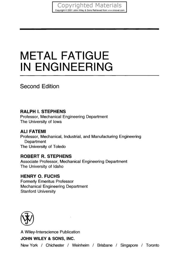 Metal Fatigue in Engineering