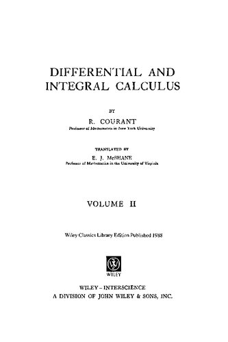 Differential And Integral Calculus, Vol. 2 (Volume 2)