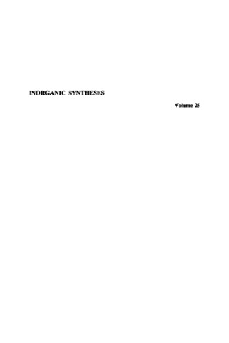 Inorganic Syntheses, Volume 25