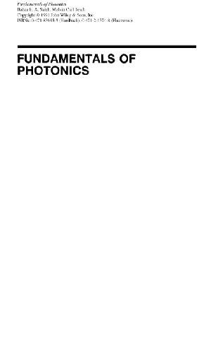 Fundamentals of Photonics