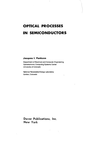 Optical Processes in Semiconductors