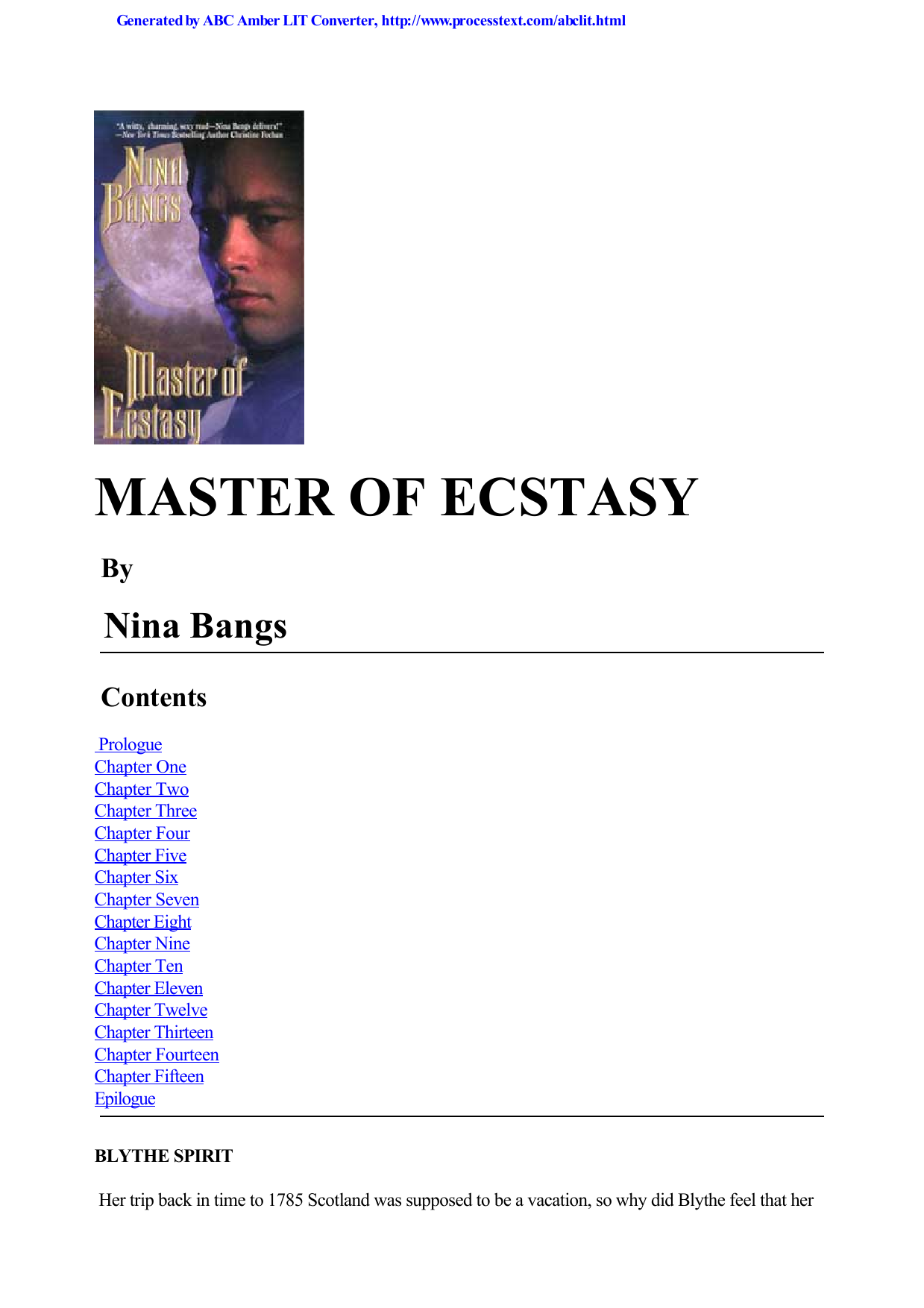 Master of Ecstasy