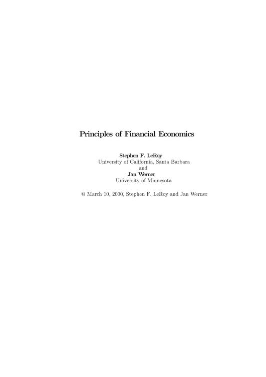 Principles of financial economics