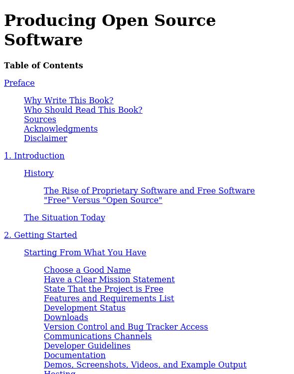 Producing Open Source Software