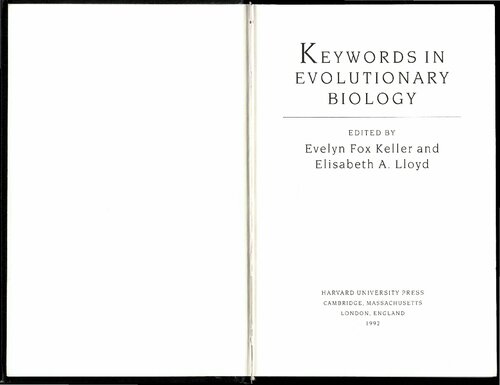 Keywords in Evolutionary Biology