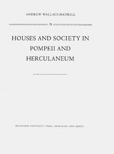 Houses and Society in Pompeii and Herculaneum