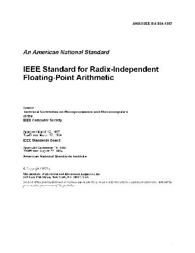 854-1987 IEEE Standard for Radix-Independent Floating-Point Arithmetic.