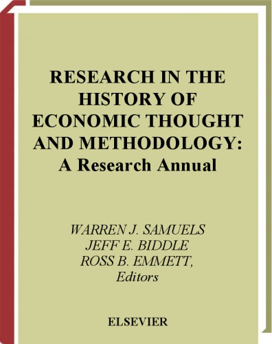 Research in the History of Economic Thought and Methodology, Volume 23A