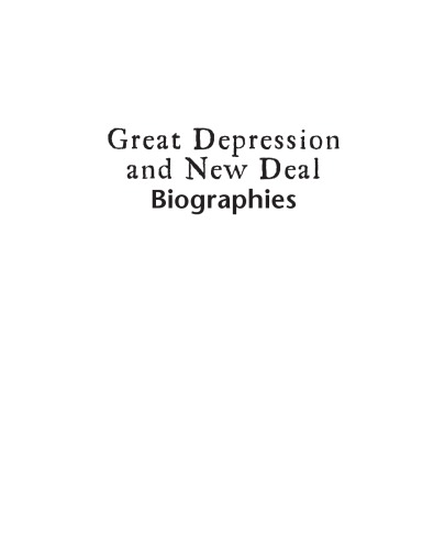 Great Depression and New Deal