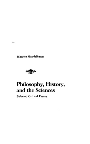 Philosophy, History, and the Sciences