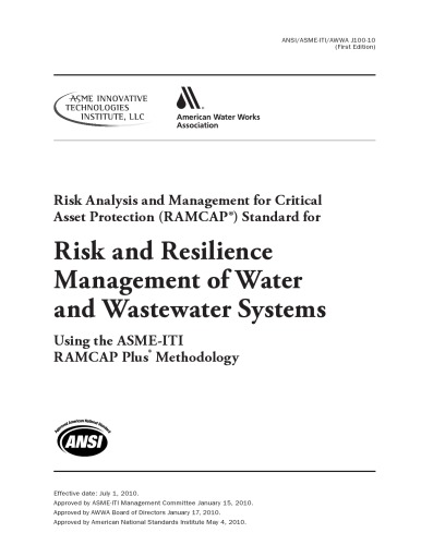 Risk and Resilience Management of Water and Wastewater Systems