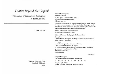 Politics Beyond the Capital