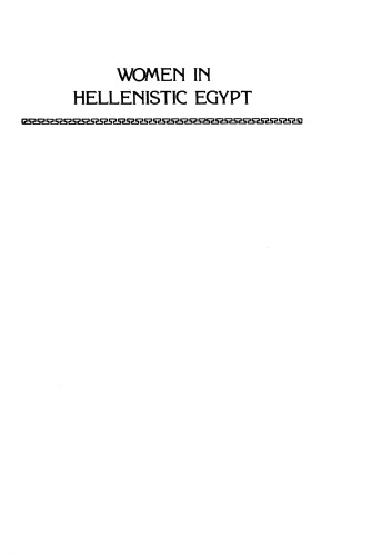 Women in Hellenistic Egypt