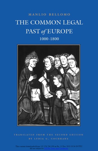 The Common Legal Past of Europe, 1000-1800