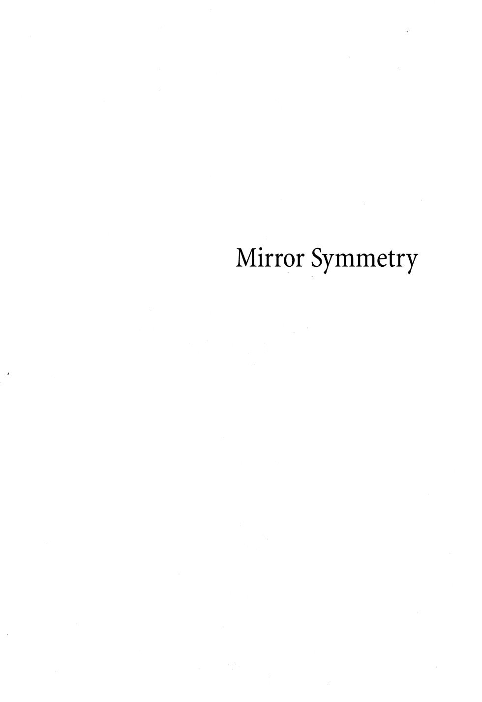 Mirror Symmetry