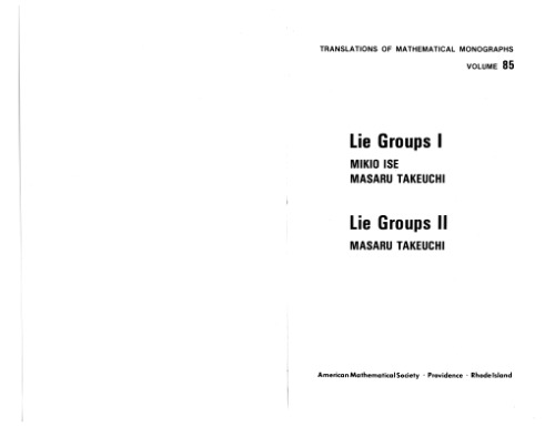 Lie Groups I/Lie Groups II (Translations of Mathematical Monographs)