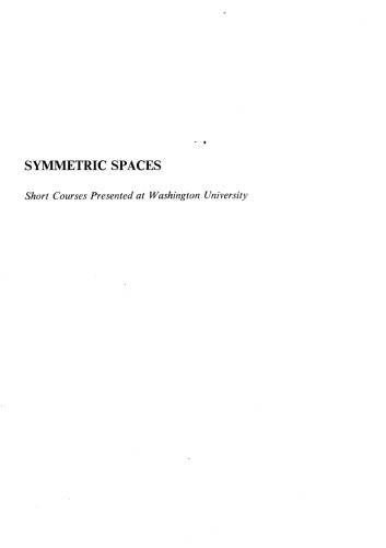 Symmetric Spaces