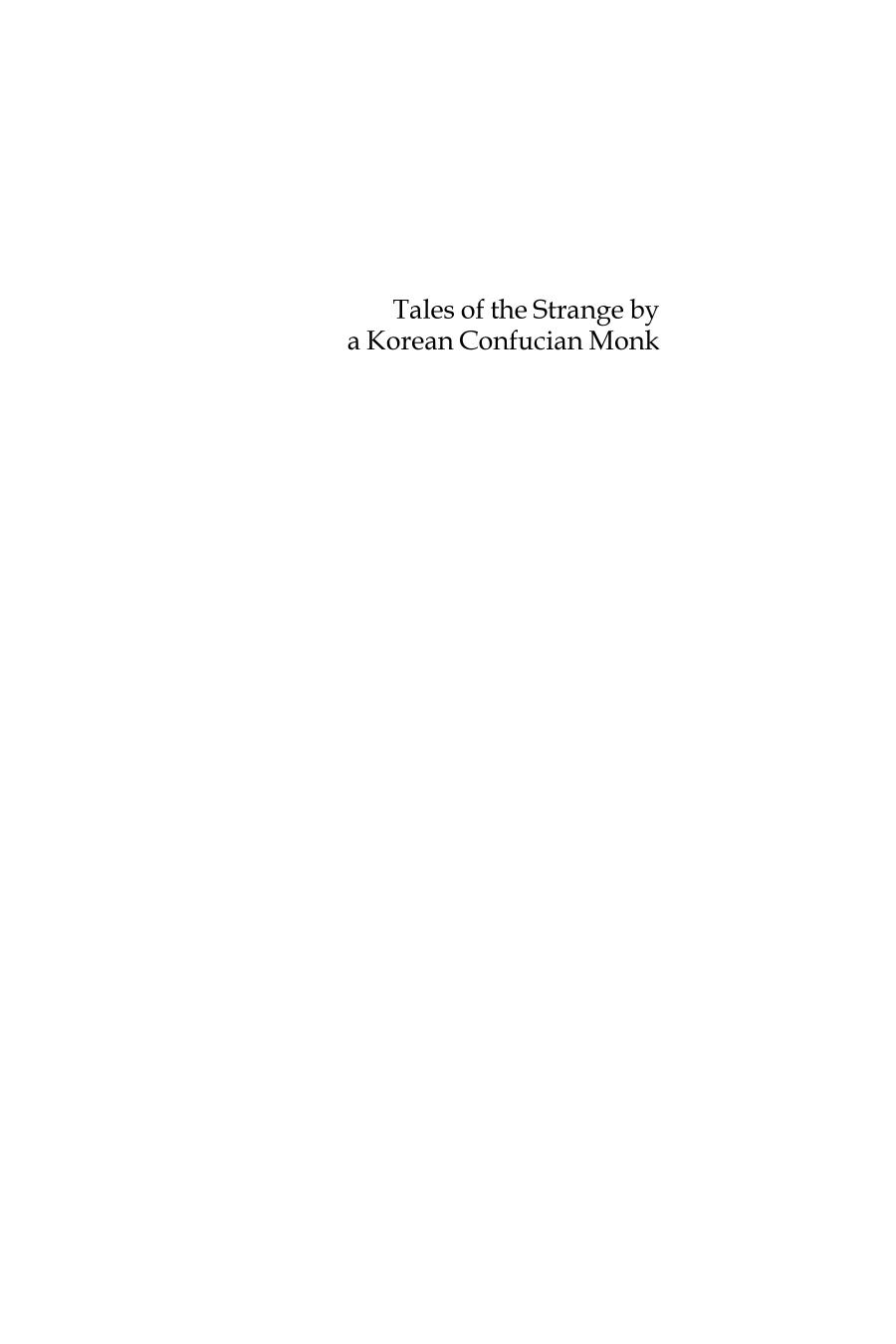 Tales of the Strange by a Korean Confucian Monk