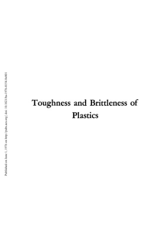Toughness and Brittleness of Plastics (Advances in chemistry series)