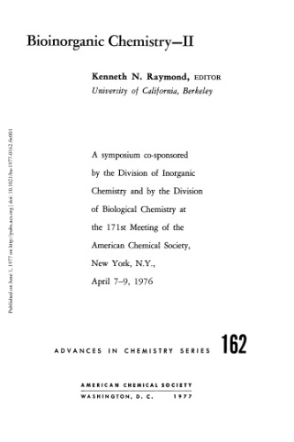 Bioinorganic Chemistry Ii