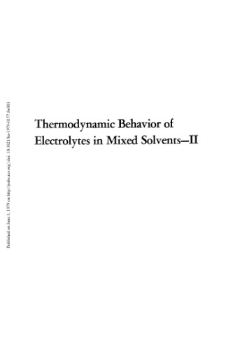 Thermodynamic behavior of electrolytes in mixed solvents --II