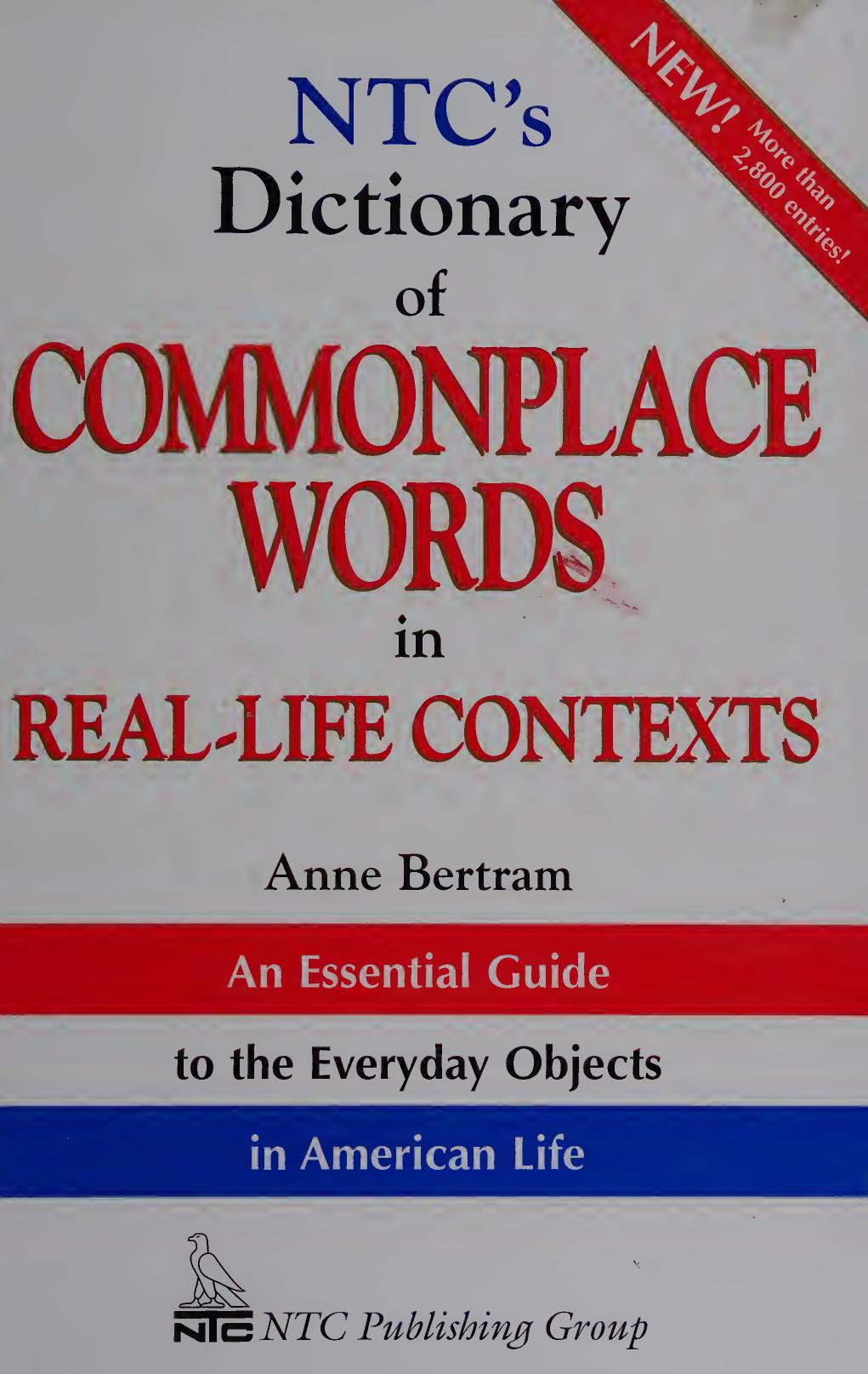 Ntc's Dictionary Of Commonplace Words In Real Life Contexts