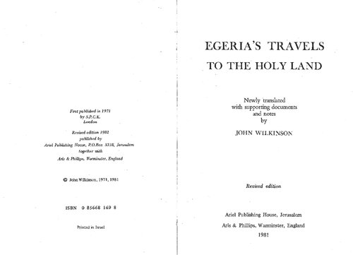 Egeria's travels to the Holy Land
