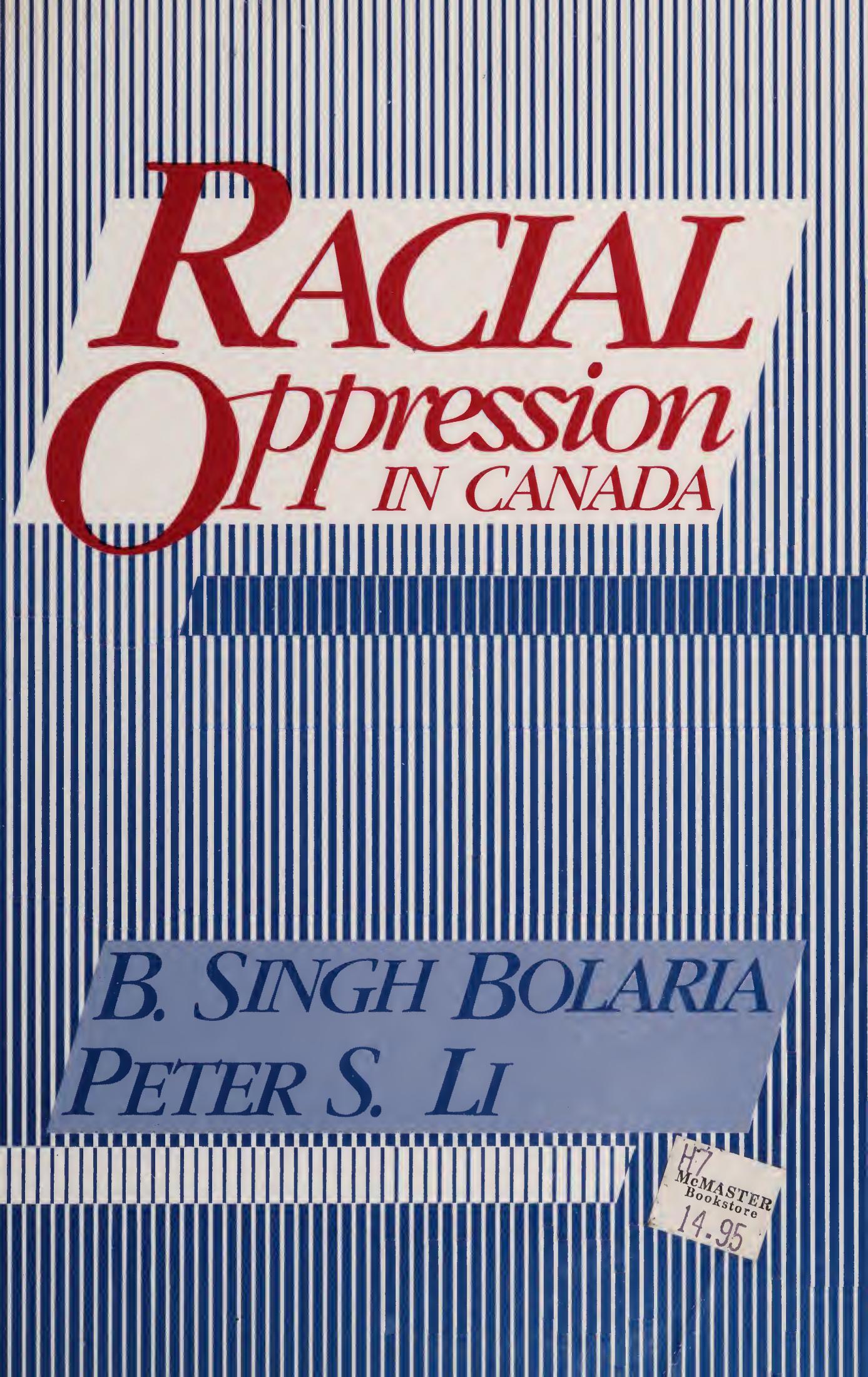 Racial Oppression In Canada