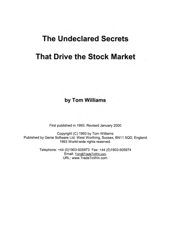 The Undeclared Secrets That Drive The Stock Market