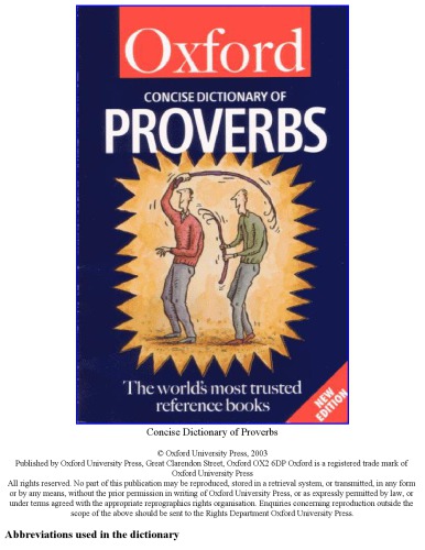 Oxford Concise  Dictionary of Proverbs