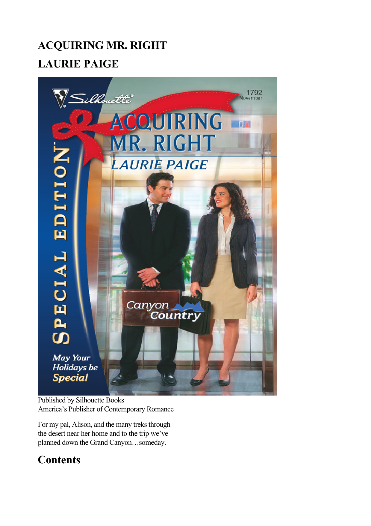 Acquiring Mr. Right