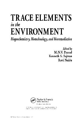 Trace Elements In The Environment