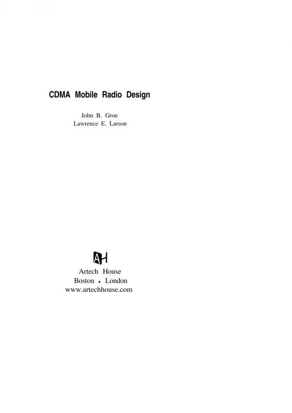 Cdma Mobile Radio Design