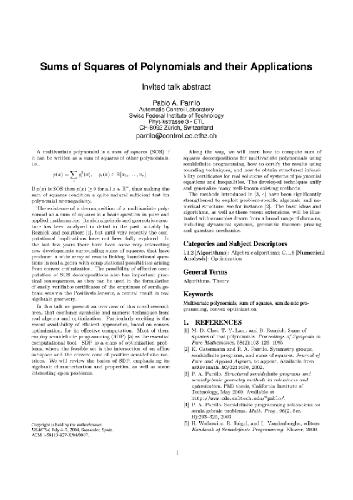 ISSAC 2004 : July 4-7, 2004, University of Cantabria, Santander, Spain : proceedings of the 2004 International Symposium on Symbolic and Algebraic Computation