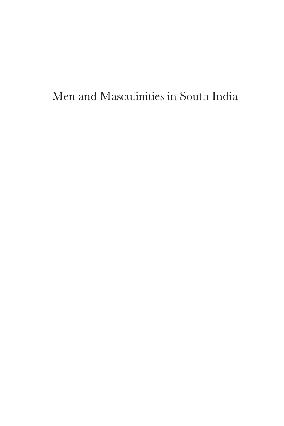 Men and Masculinities in South India