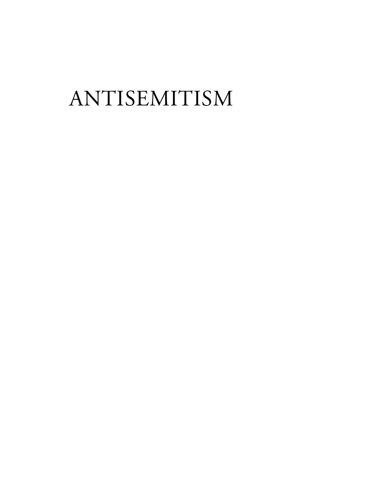 Antisemitism [2 Volumes]