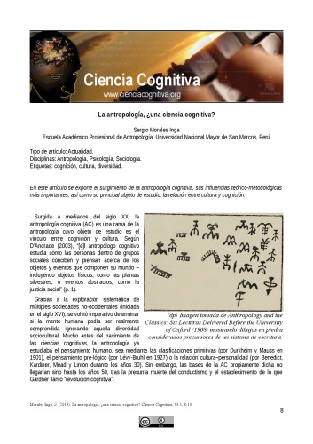 La antropología, ¿una ciencia cognitiva?