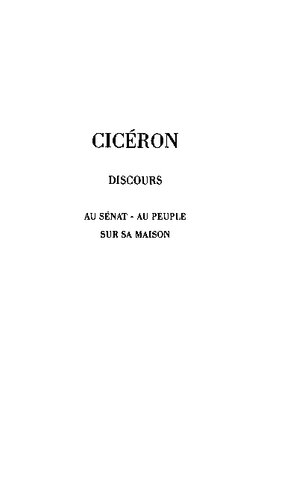 Ciceron, Discours